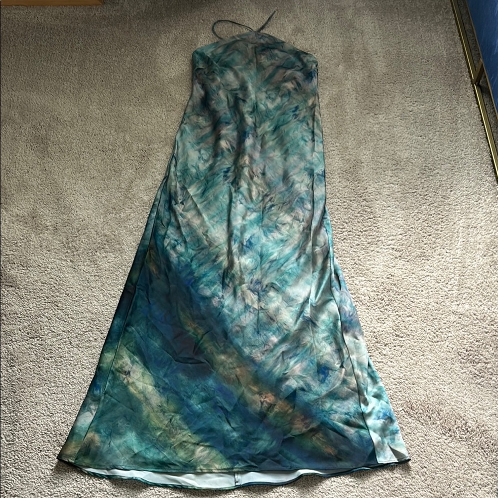 Zara Blue and Green Maxi Dress
